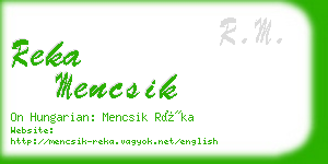 reka mencsik business card